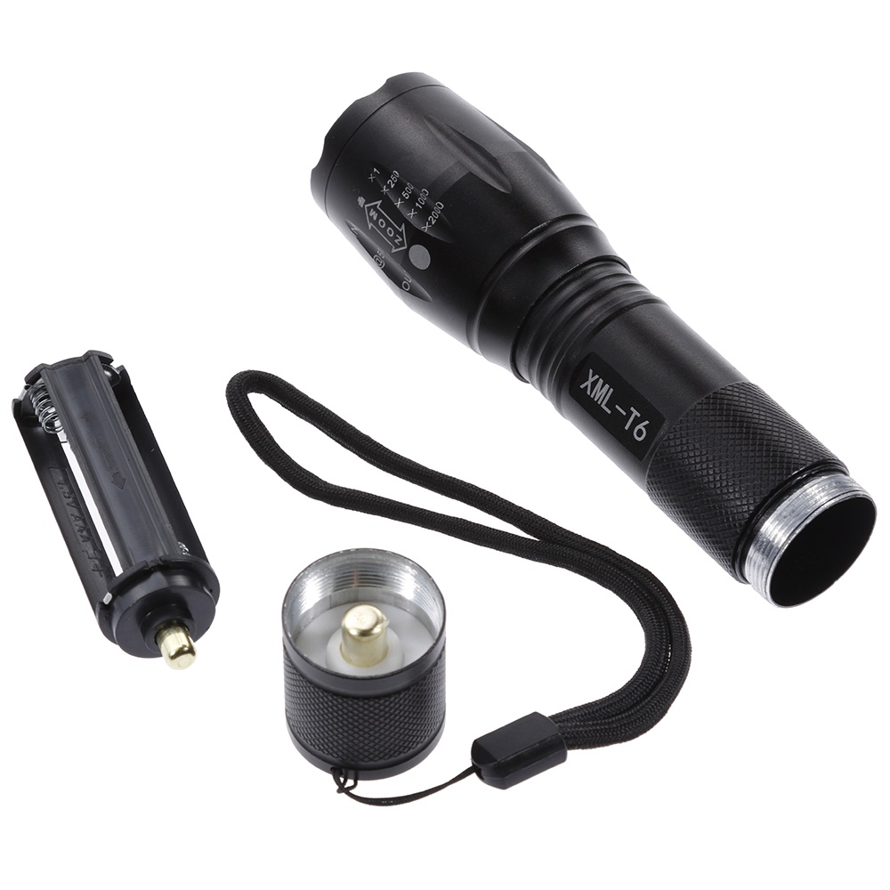 [ Ultraviolet white lighting  double lamp retractable flashlight for Night run outdoor camping fishing ]