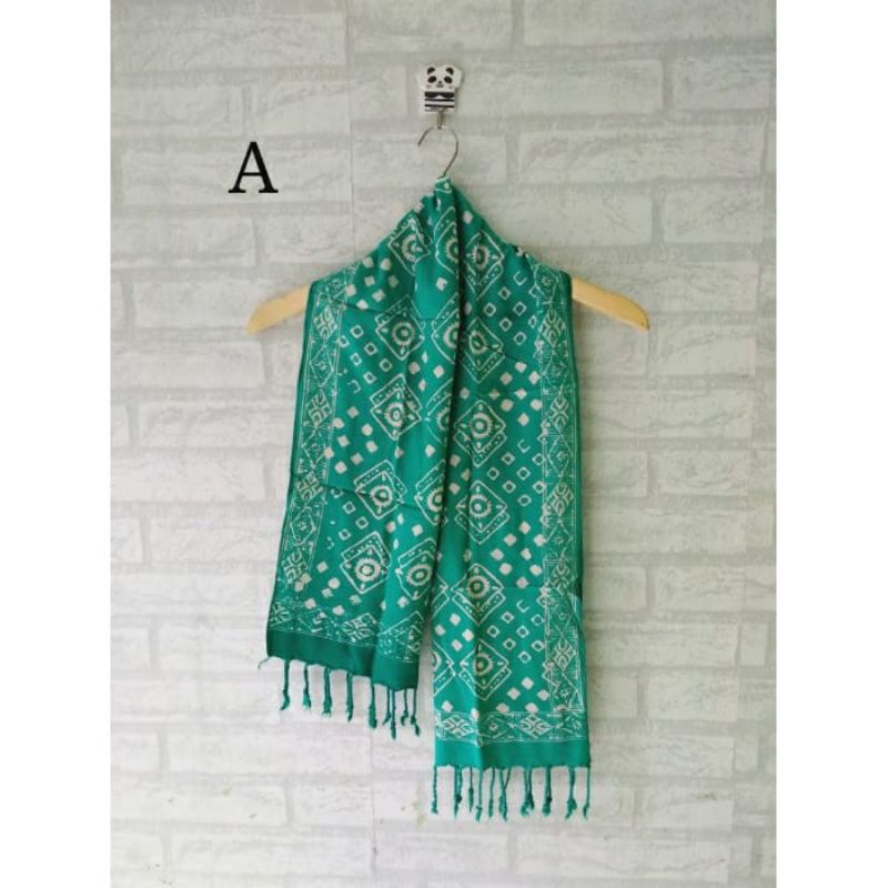 SYAL BATIK CAP PREMIUM RUMBAI-SCARF LEHER-Tosca