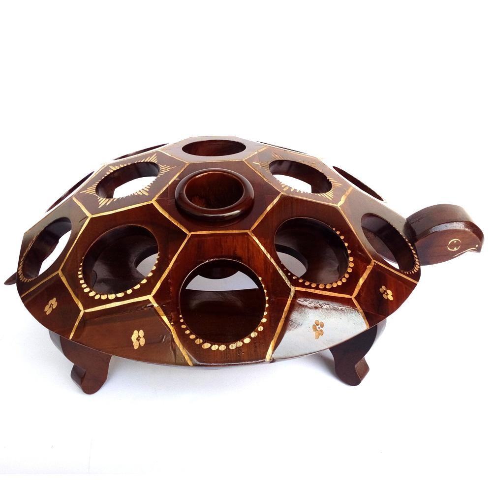 Tatakan / Tempat Aqua Gelas Bahan Kayu Jati Model Kura - kura