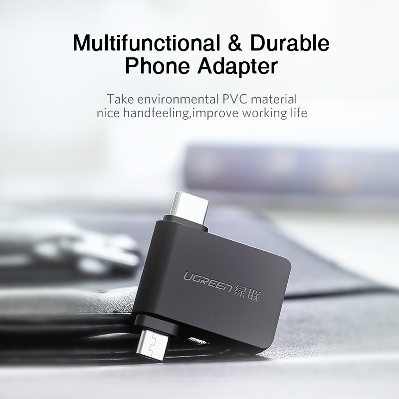 【Stok Produk di Indonesia】Ugreen Kabel Adapter OTG USB 3.0 2in1 Tipe-C Untuk Xiaomi One Plus Huawei OPPO VIVO SAMSUNG Nexus 6P Android