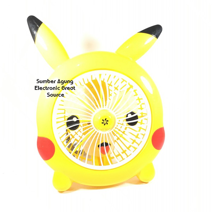 Kipas Meja 10inch Pikachu Kuning Welhome WH150P SNI Box Fan Bisa Berputar