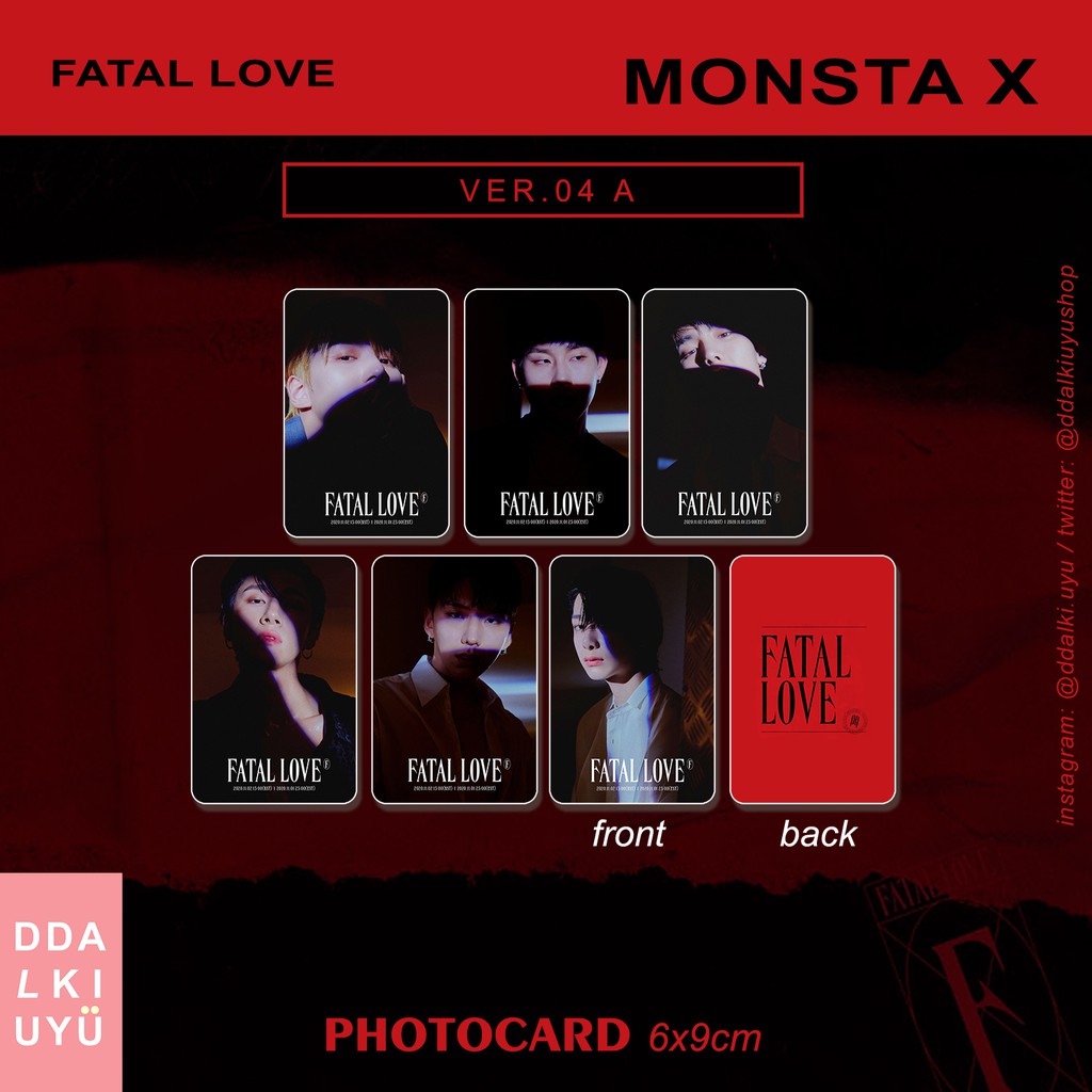 MONSTA X [FATAL LOVE] ver. 04 A - pc kpop unoff photocard 2 sisi mx monsta x shownu minhyuk kihyun h