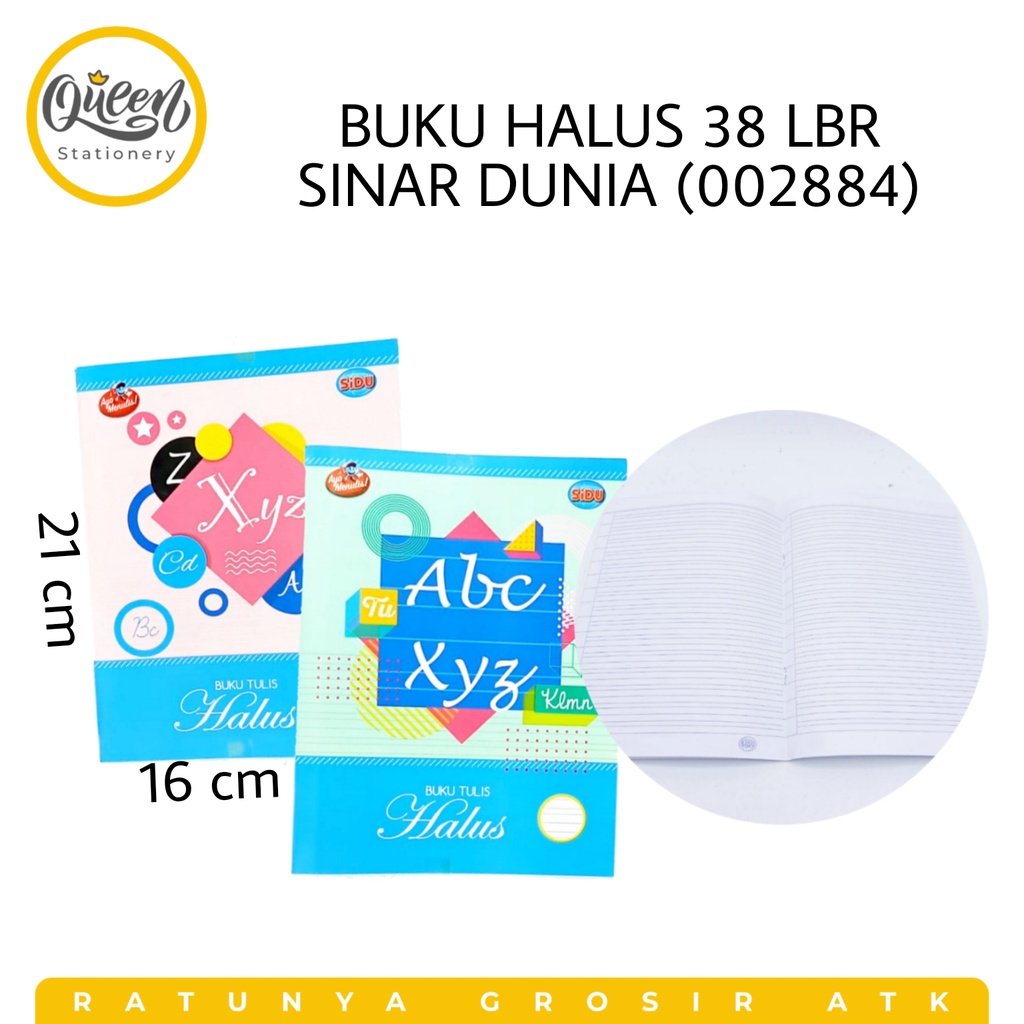 

1 PCS BUKU HALUS 38 LBR SINAR DUNIA / BUKU SEKOLAH / BUKU MENULIS HALUS (002884)