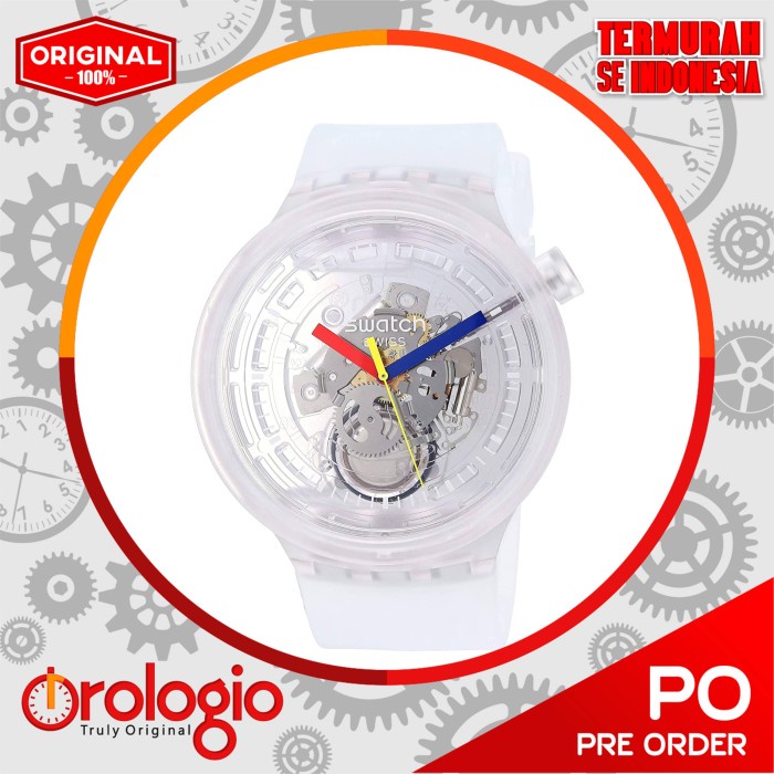 Swatch Swiss Quartz Silicone Strap, Transparent - Ori & Termurah