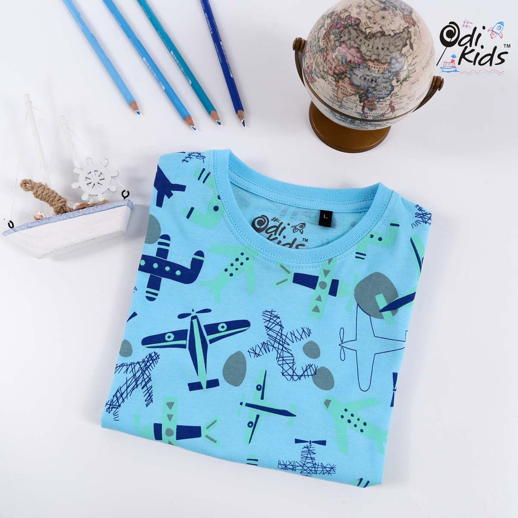 odikids blue AERO  kids t shirt kaos  full print Shopee 