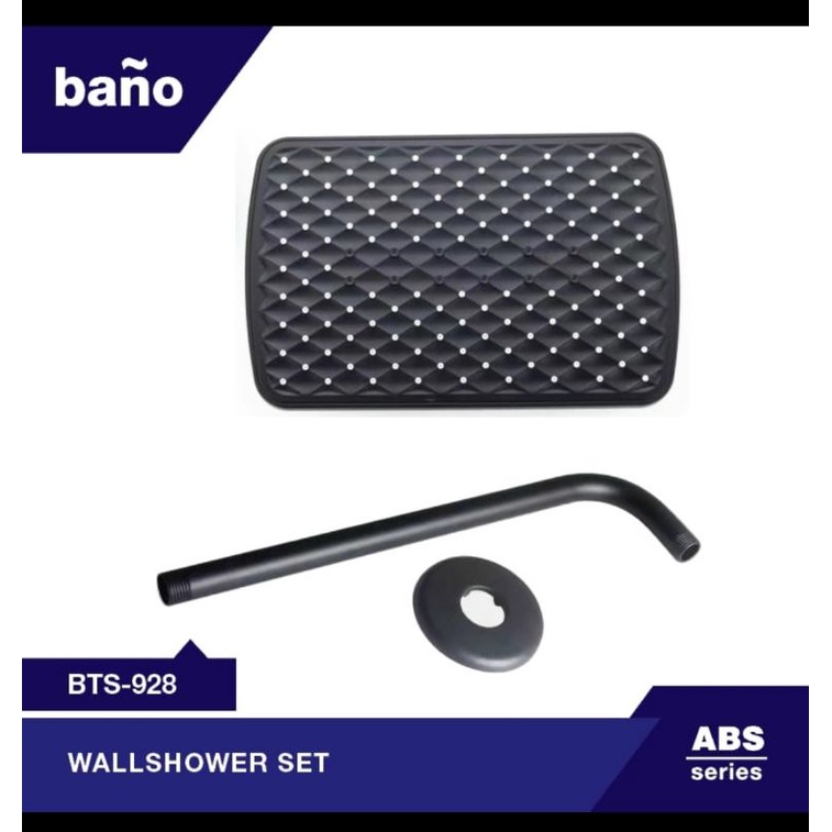 Wall shower hitam Bano / shower tanam kotak hitam bano