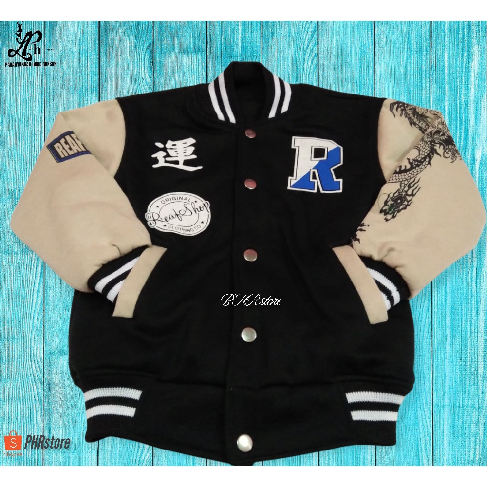 JAKET VARSITY ANAK SABLON NAGA KEKINIAN / JAKET VARSITY ANAK KUALITAS TERBAIK / JAKET VARSITY ANAK T