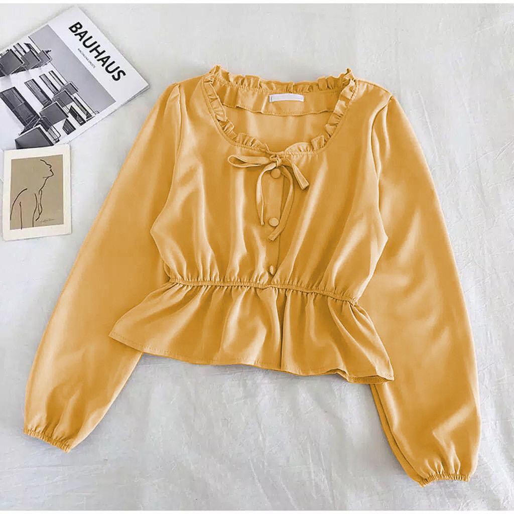 1KG MUAT 5PCS | MIKELA BLOUSE SHIRT TOP RUFFLE TALI HITS OOTD SELEBGRAM FASHION GROSIR MURAH WANITA