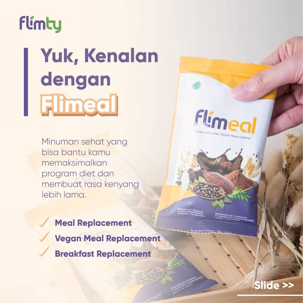 FLIMEAL 1 SACHET MEAL REPLACEMENT MINUMAN SEREAL RASA COKELAT PENGGANTI MAKAN UNTUK DIET