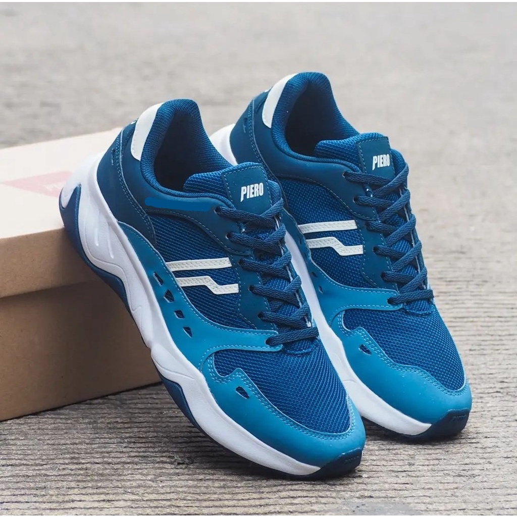 Sepatu Sneakers Casual Piero Ergo Street - Navy/White