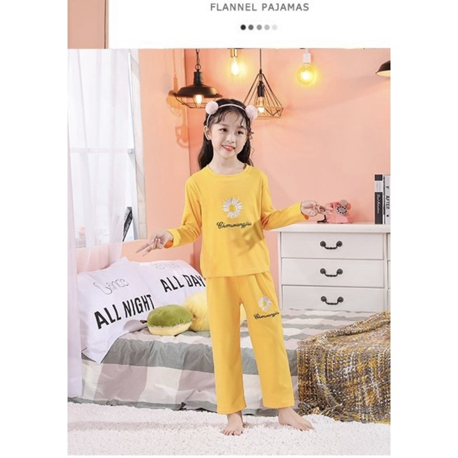 BAJU TIDUR ANAK PEREMPUAN SET CELANA PANJANG KAOS IMPORT SIZE 8-18