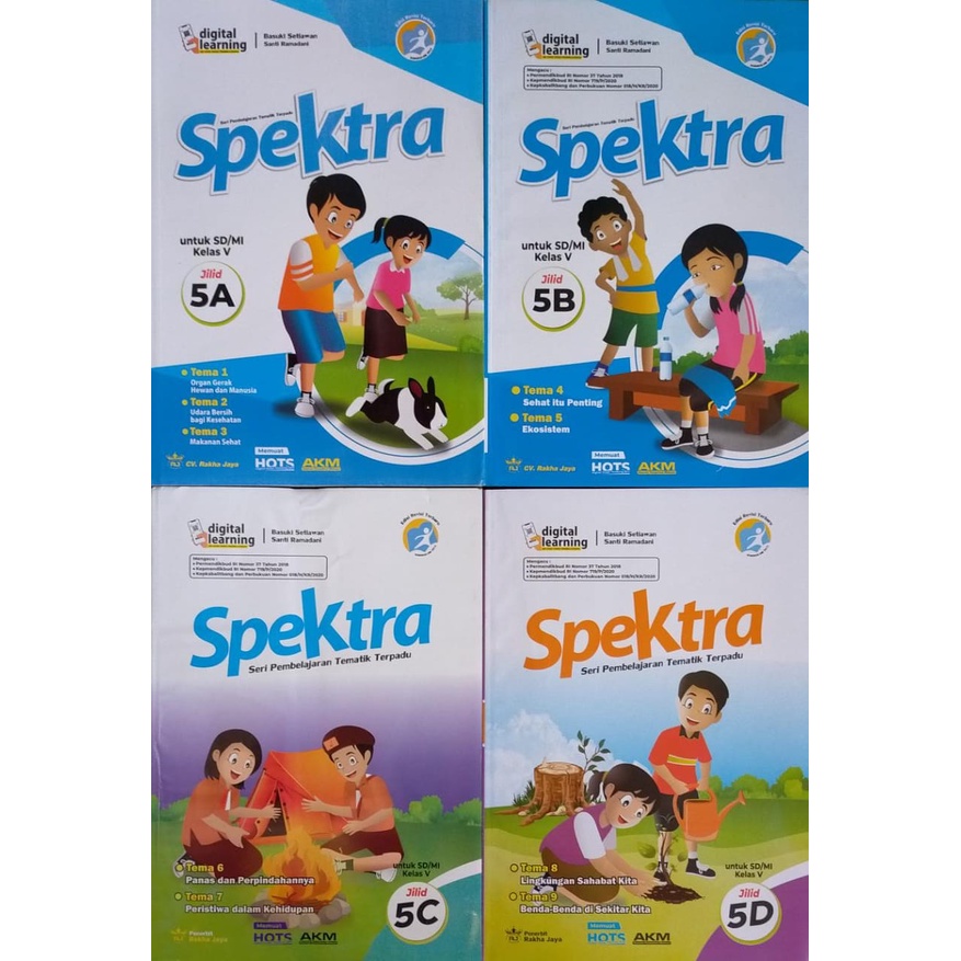 Spektra Tematik Kelas 5 Jilid A,B,C & D Seri AKM