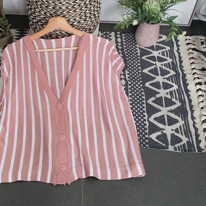 ➯ MELZ ALUR VEST Rompi Rajut Wanita Oversize XXL Jumbo Outer Hijab ➸