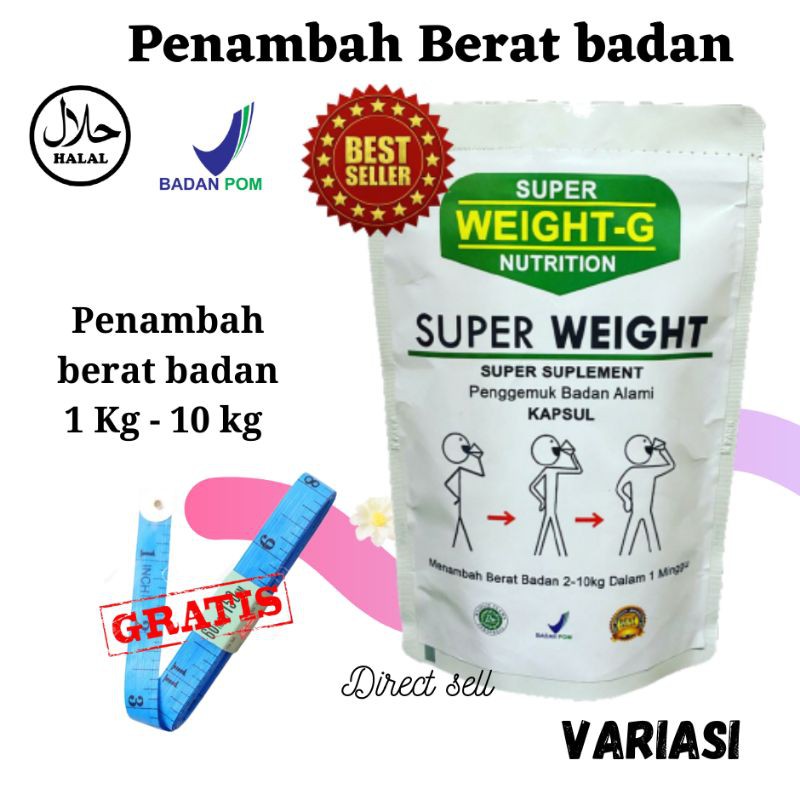 TERLARIS  SUPER WEIGHT GAIN KAPSUL OBAT GEMUK PENGGEMUK BADAN TERBUKTI MENAMBAH BERAT BADAN WEIGHT