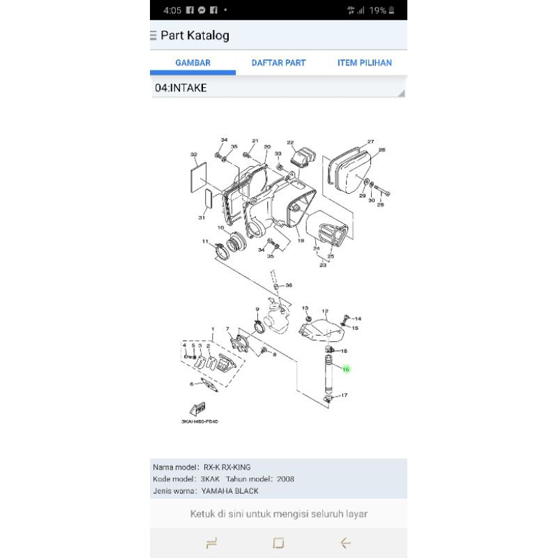 SELANG YEIS RX KING ORIGINAL