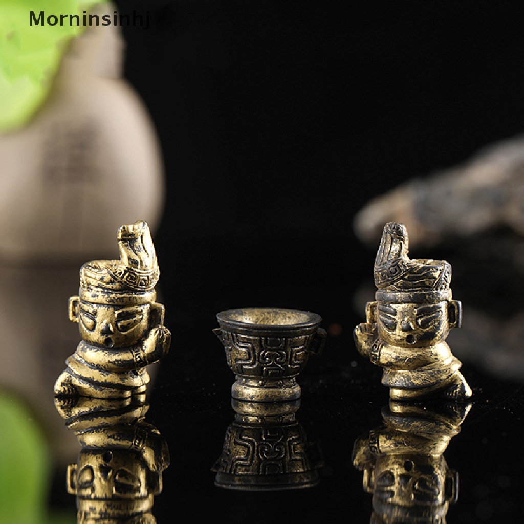 Mornin Sanxingdui Miniatur Figurin Pot Tanaman Gaya Retro Untuk Dekorasi Rumah / Taman