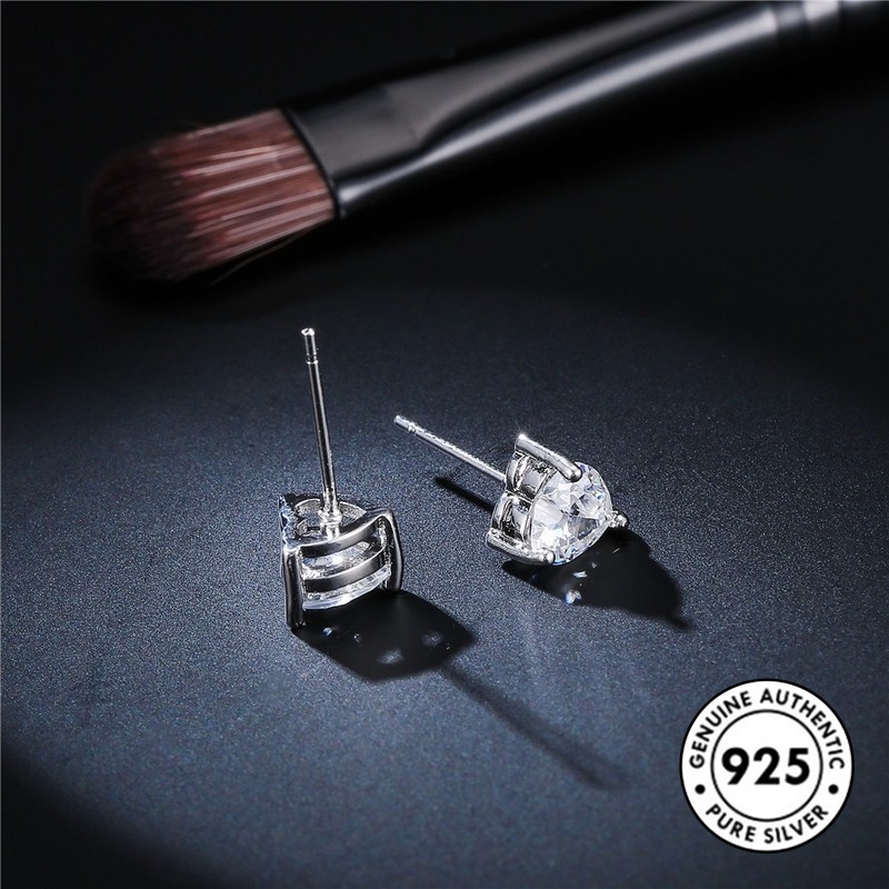 Anting Tusuk Motif Hati Simple Bahan Sterling Silver 925 Untuk Wanita