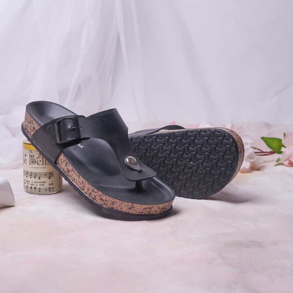 Sara Sara LEONY Sandal wanita casual sandal jepit cewek sol puyuh model birken kekinian