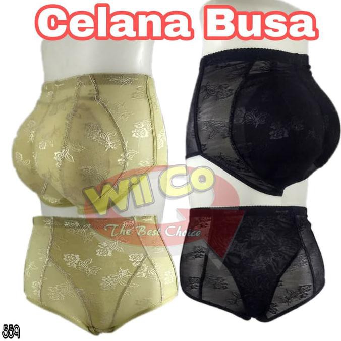 Terlarisseller# K559 | Celana Dalam Wanita | Pantat Palsu | Bokong Palsu | Celana Busa - Hitam, Xl