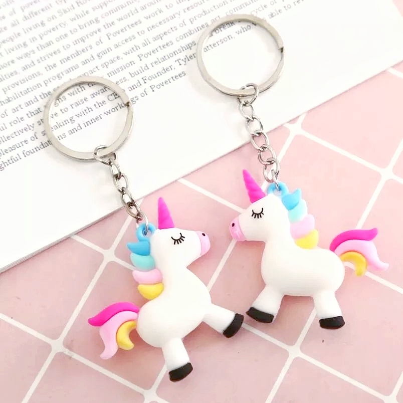 GANTUNGAN KUNCI UNICORN RAINBOW // Ganci Karakter Unicorn Rainbow Pelangi Unik Lucu | Gantungan tas | Bag Charm | Souvenir Murah | Keychain | COD