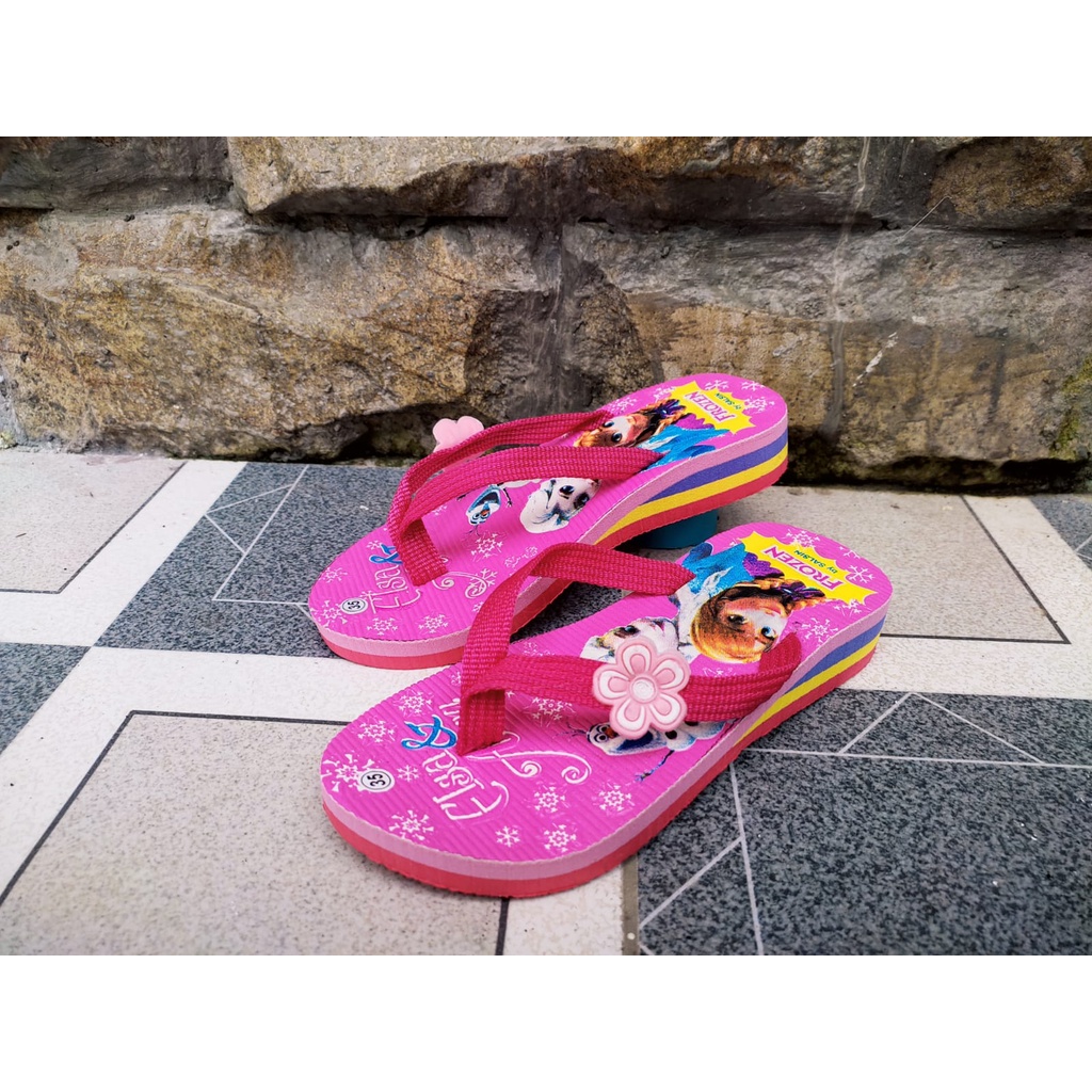 Sandal wedges anak Elsa anna tali bunga