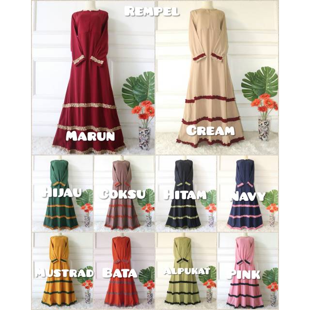 GAMIS / GAMIS REMPEL/ GAMIS KOMBINASI/ GAMIS SYARI/ GAMIS MODERN/ GAMIS POLOS KRIWIL AQILA.OSHOP
