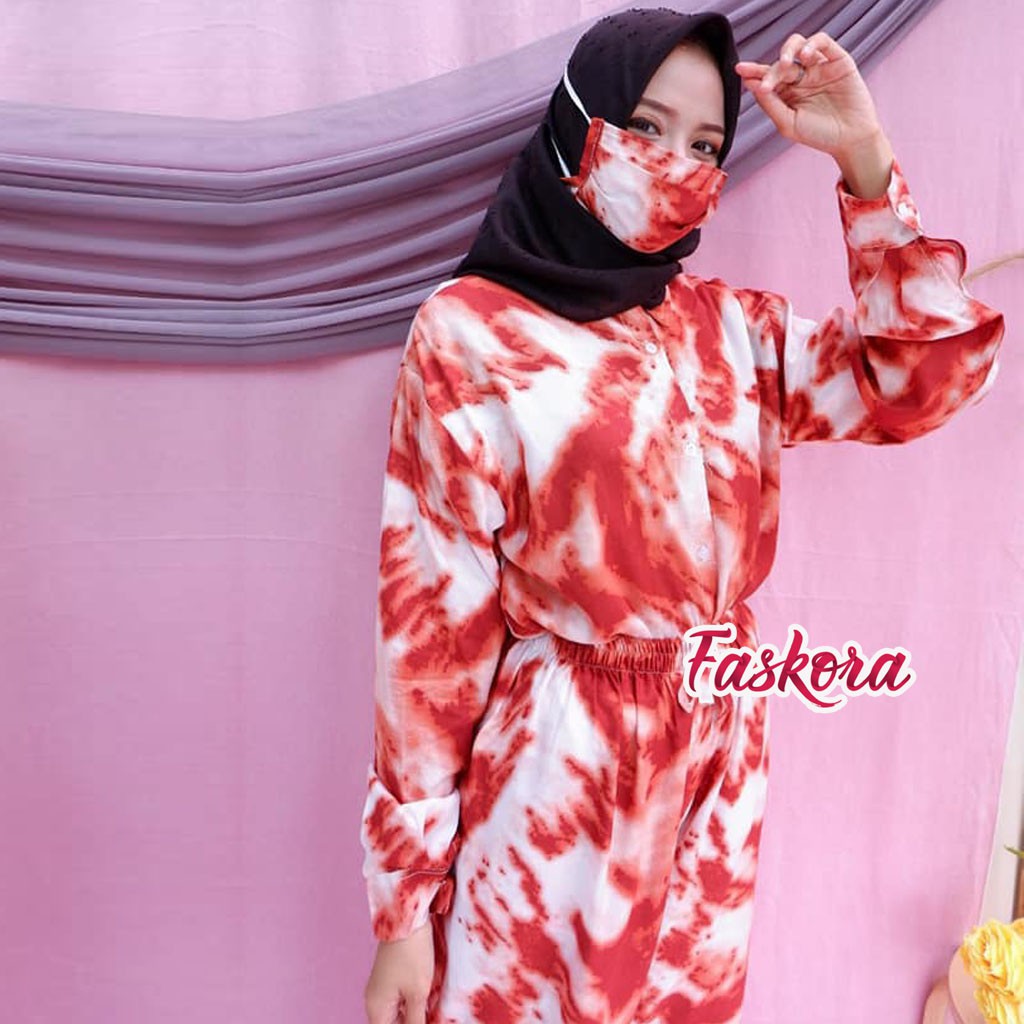 One Set Pajamas Rayon Jumbo XXL Candy - Setelan Piyama Wanita Kekinian - Pajamas Set Lengan Panjang