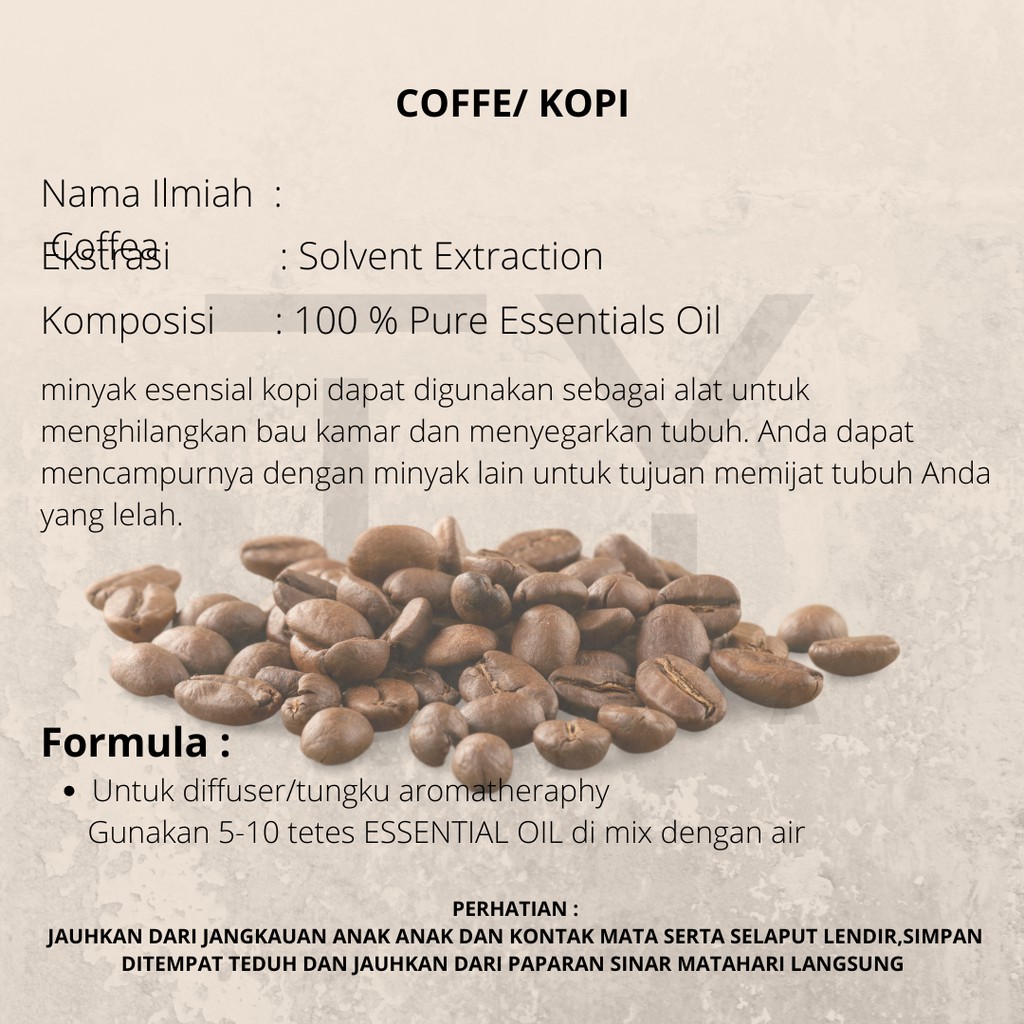 Pengharum Ruangan Essential Oil / Minyak Atsiri Aromaterapi Coffe / Kopi