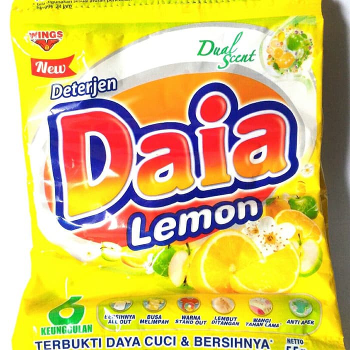 

Daia Bubuk Detergent Sensasi Lemon 50/55g