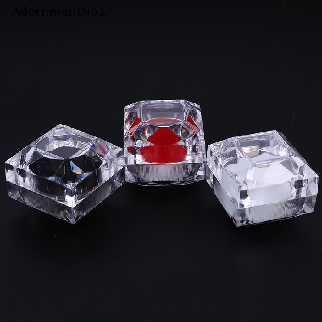 [AdornmentNo1] Transparent Acrylic Ring Holder Wedding Engagement Packaging Jewelry Gift Box [new]