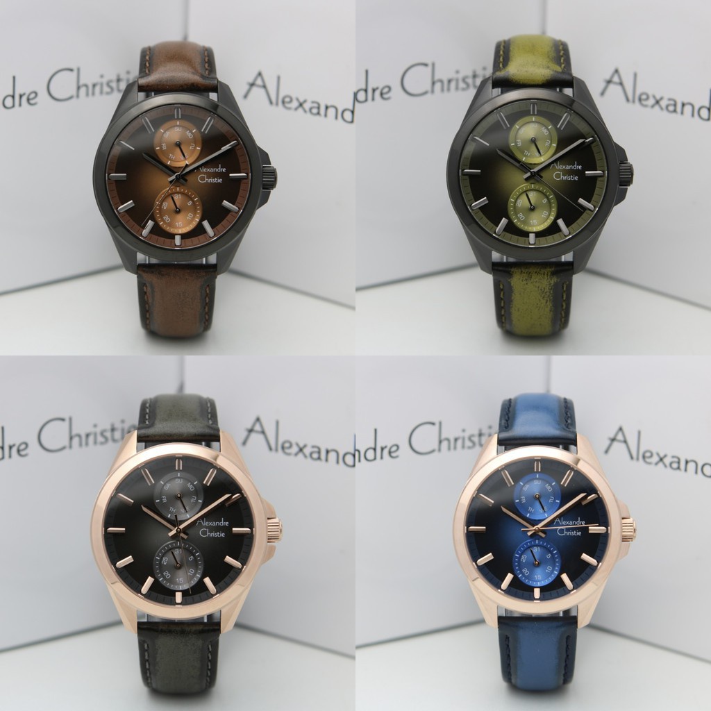 JAM TANGAN PRIA ALEXANDRE CHRISTIE AC 6573 LEATHER ORIGINAL GARANSI RESMI 1 TAHUN