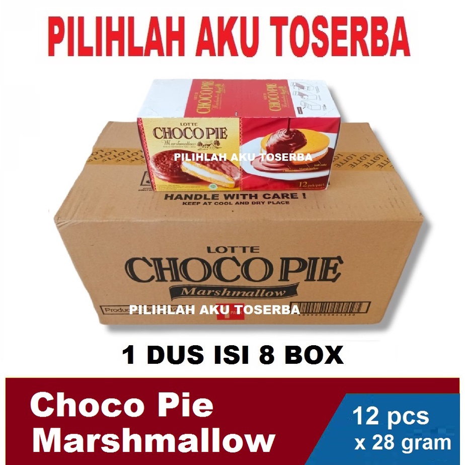 LOTTE CHOCO PIE Marshmallow - ( HARGA 1 DUS ISI 8 BOX )