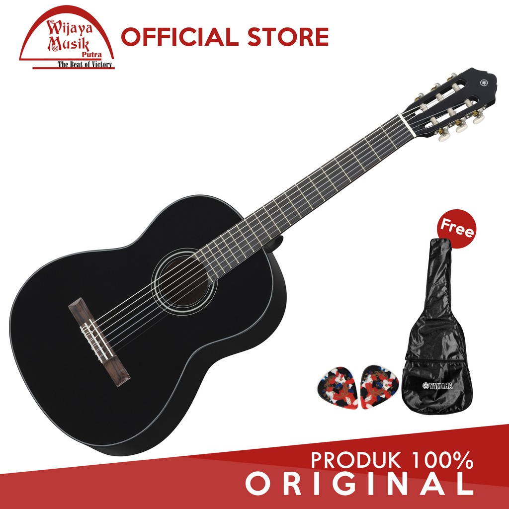 Yamaha Gitar Akustik C 40 / C40 - Hitam + Softcase & 2 Pick