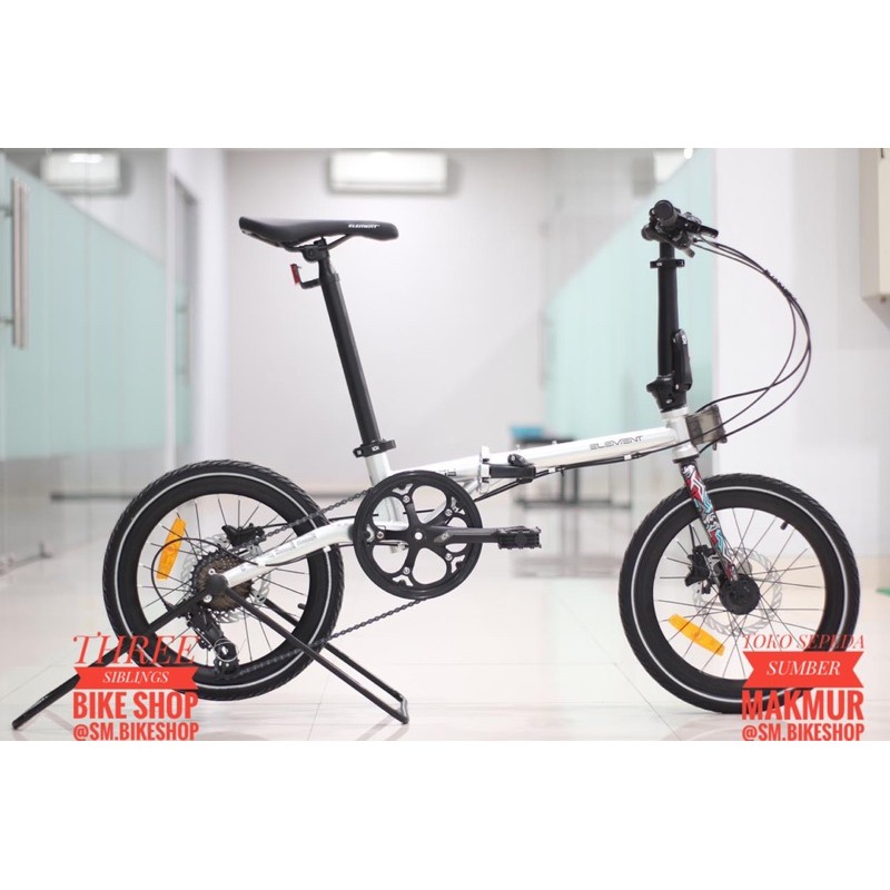SEPEDA LIPAT ELEMENT TROY X8 SILVER 16 INCH HYDRAULIC DISC BRAKE,8 SPEED