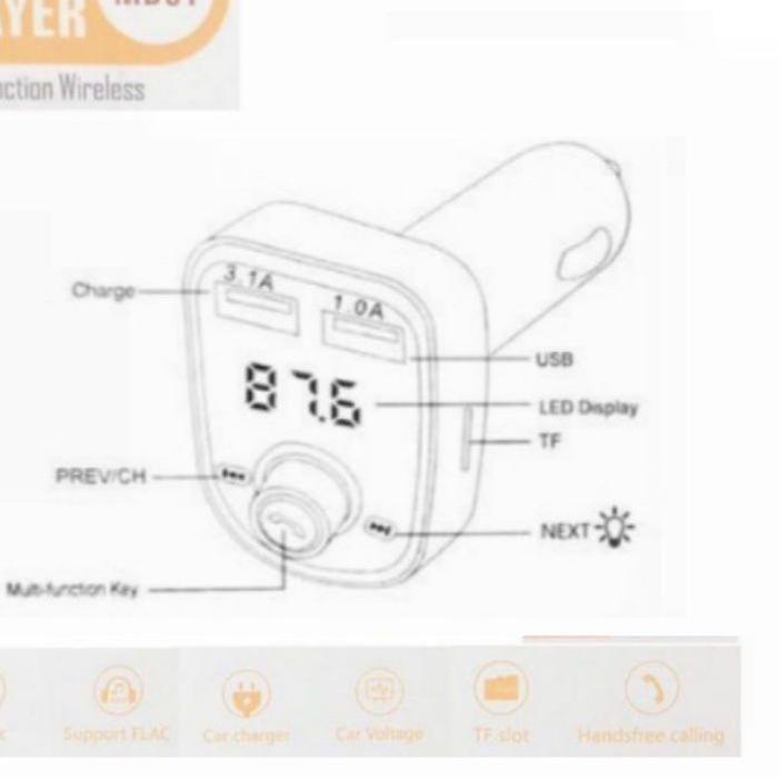 Special GG - Car Charger Modulator MD01 LED RGB 2 USB bluetooth MP3 Player FM Transmitter modulator 