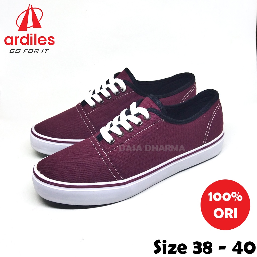 Sepatu Ardiles Sneakers Casual Nongkrong Santai Pria Dewasa Original 100% Merah Maroon