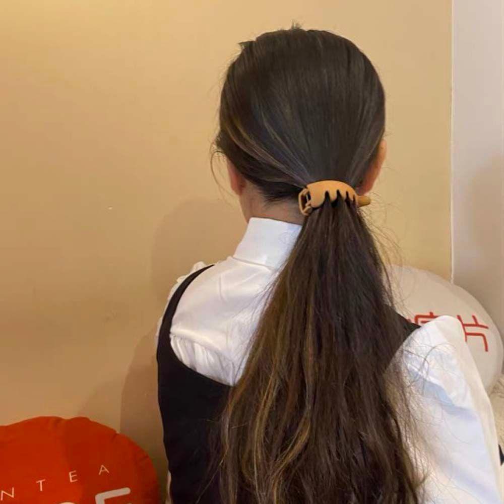 AUGUSTINA Gadis Jepit Rambut Lucu Retro Tinggi Ponytail Tetap Elegan Warna Solid Wome Hair Claw Banana Clip