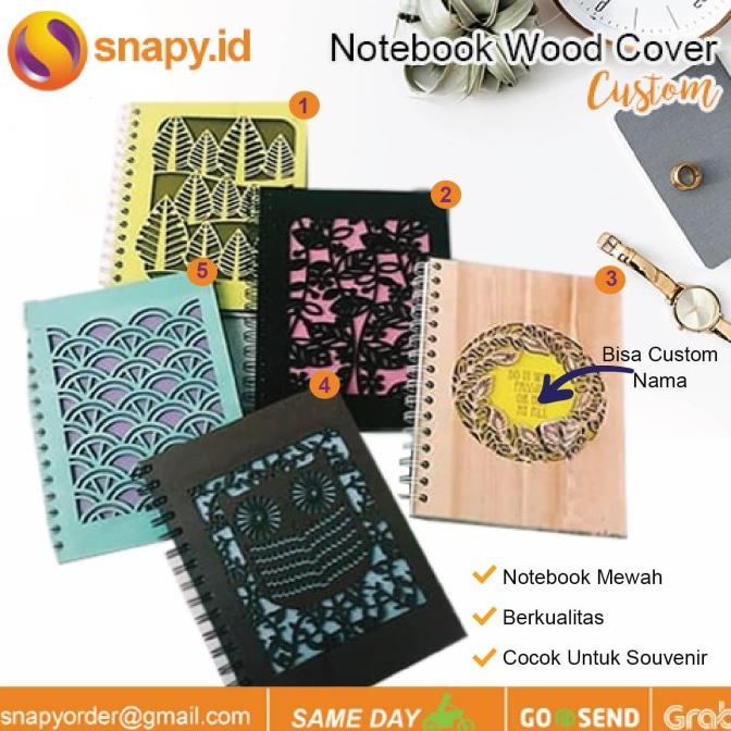 

NOTEBOOK WOOD COVER LASER CUT CUSTOM/NOTEBOOK/BUKU/RING snapy90 Ayo Beli