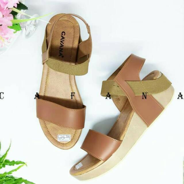 Sandal wanita wedges alina