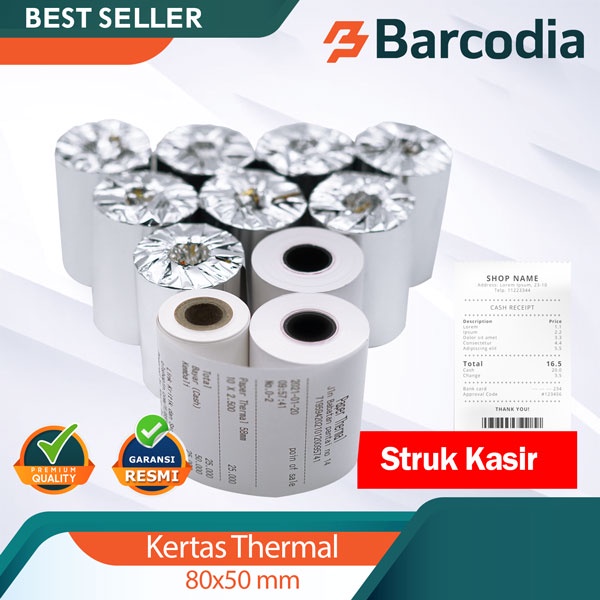 Kertas Kasir Struk Thermal 80x40mm Thermal Paper Roll 80 x 50