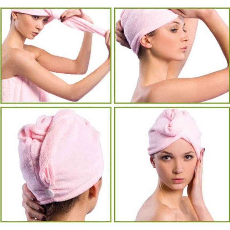 Handuk Keramas Rambut Turban Keramas Magic Head Towel Fast Dry