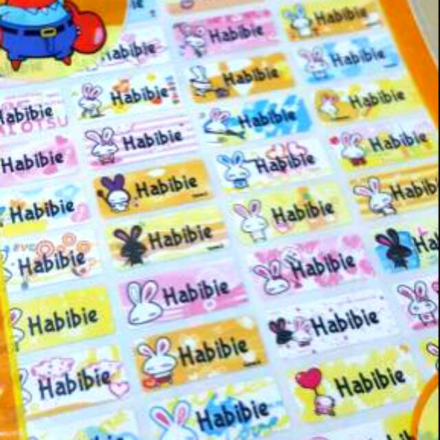 

Label nama anti air stiker waterproof Otsuka Rabbit