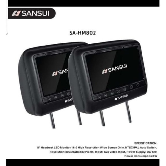 TV HEADREST MONITOR SANSUI SA-HM802 TV JOK MOBIL