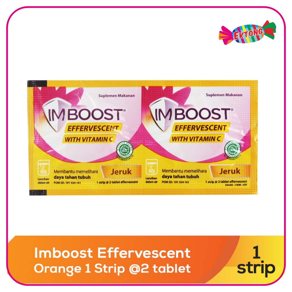 Jual IMBOOST EFFERVESCENT WITH VITAMIN C RASA JERUK 1 STRIP 2