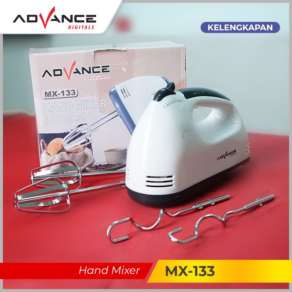 Advance Digitals Hand Mixer MX-133 Alat Pengaduk dengan 7 Kecepatan Otomatis Garansi Resmi Advance