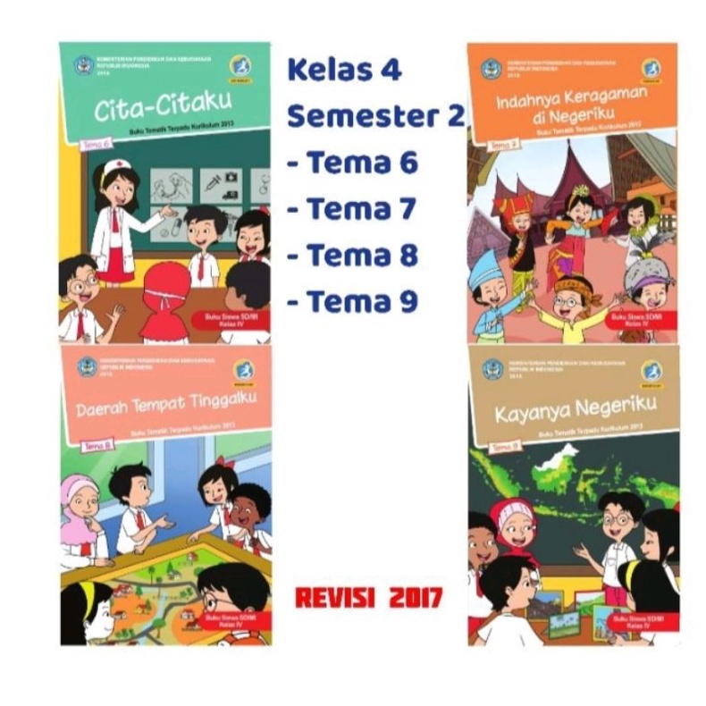 Sepaket buku siswa dikbud kelas 4 semester 2 tema 6789