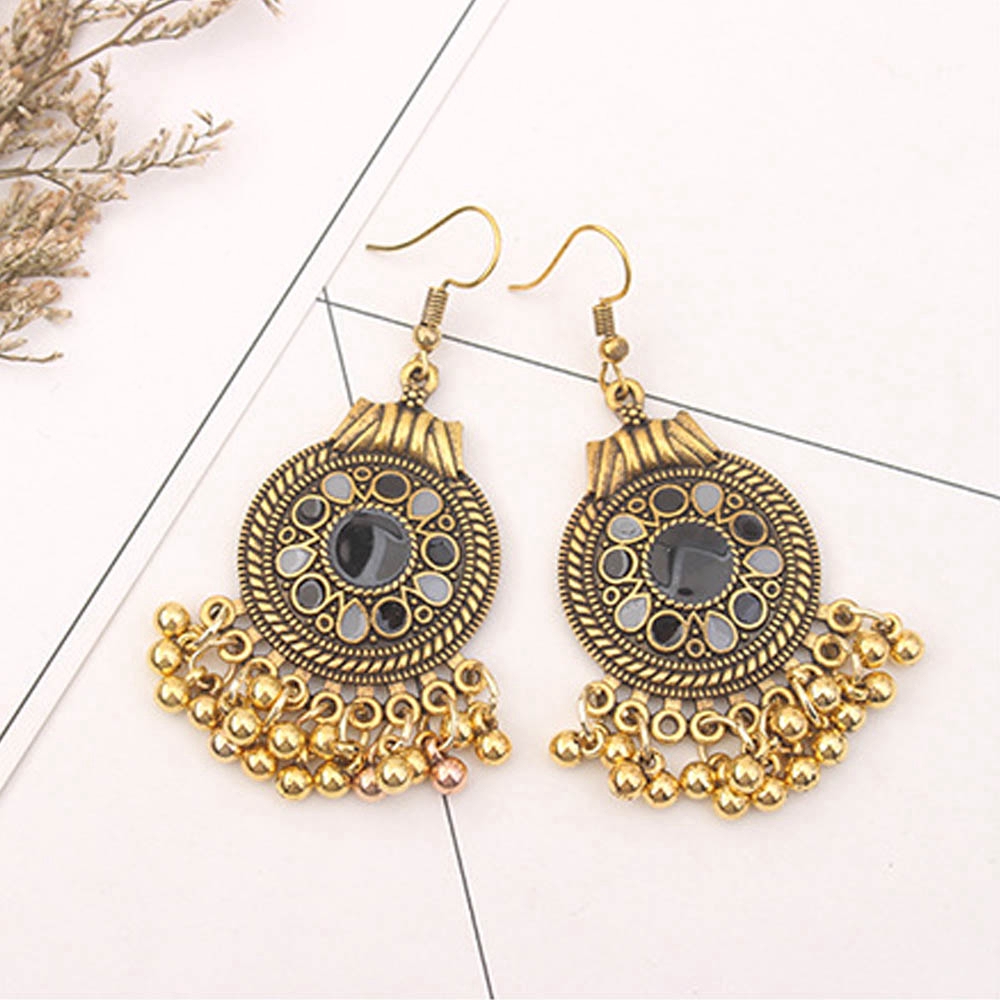 Anting Gantung Panjang Model Rumbai Manikmanik Metal Gaya Vintageindianetnik Untuk Wanita