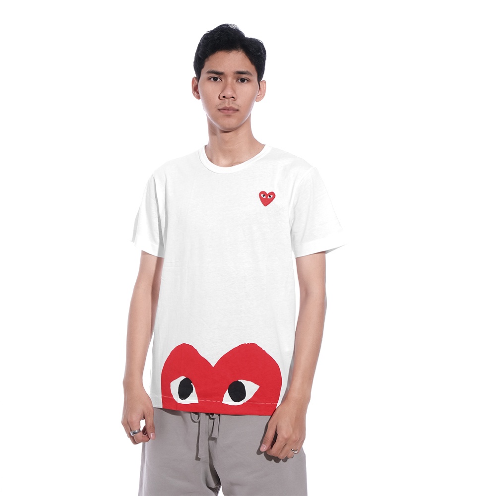 CDG Play Bottom Half Heart T-Shirt White