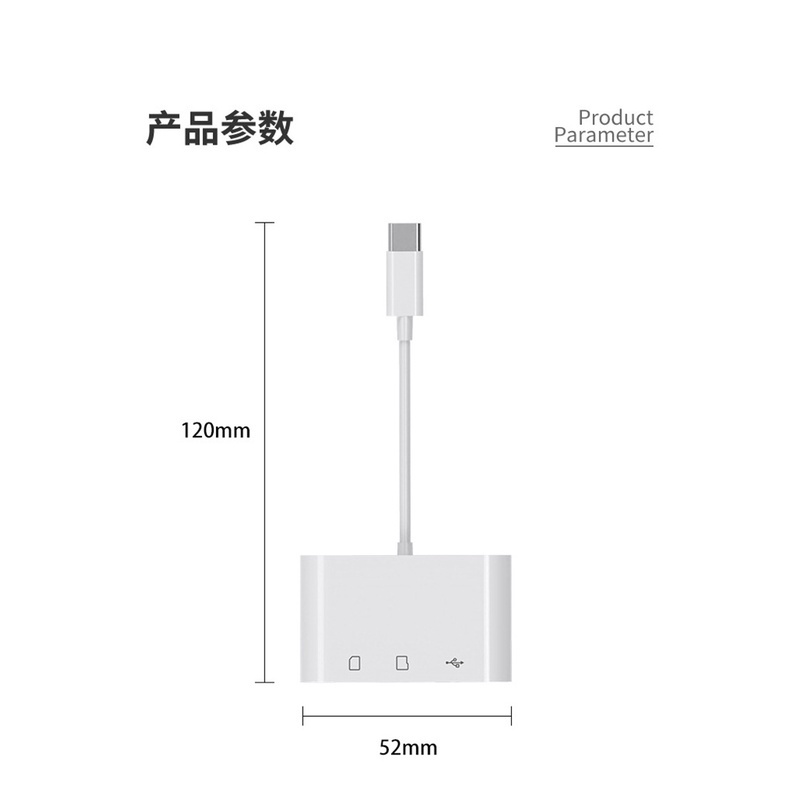 Card Reader Otg 2.0 Sd / Tfu Disk 3 In 1 Tipe-C / Micro Usb Multifungsi Untuk Android / Komputer