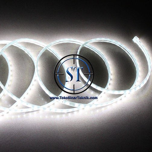 Lampu Led Strip Selang WHITE SMD 5050 Panjang 1-5 Meter In Ac 220V Warna Putih Cocok Indoor - Outdoor Lampu Hias Taman Plafon Rumah Waterproof